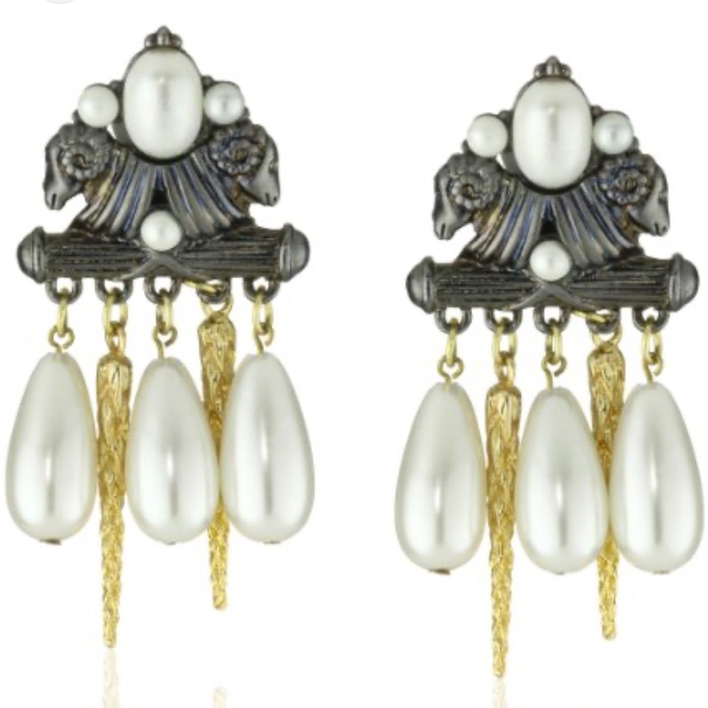 Fallon Regency Faux Pearl Drop Earrings. Perfect condition.